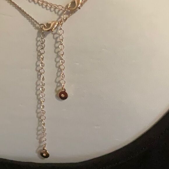 Rose gold layering necklace with CZ - Picture 2 of 2